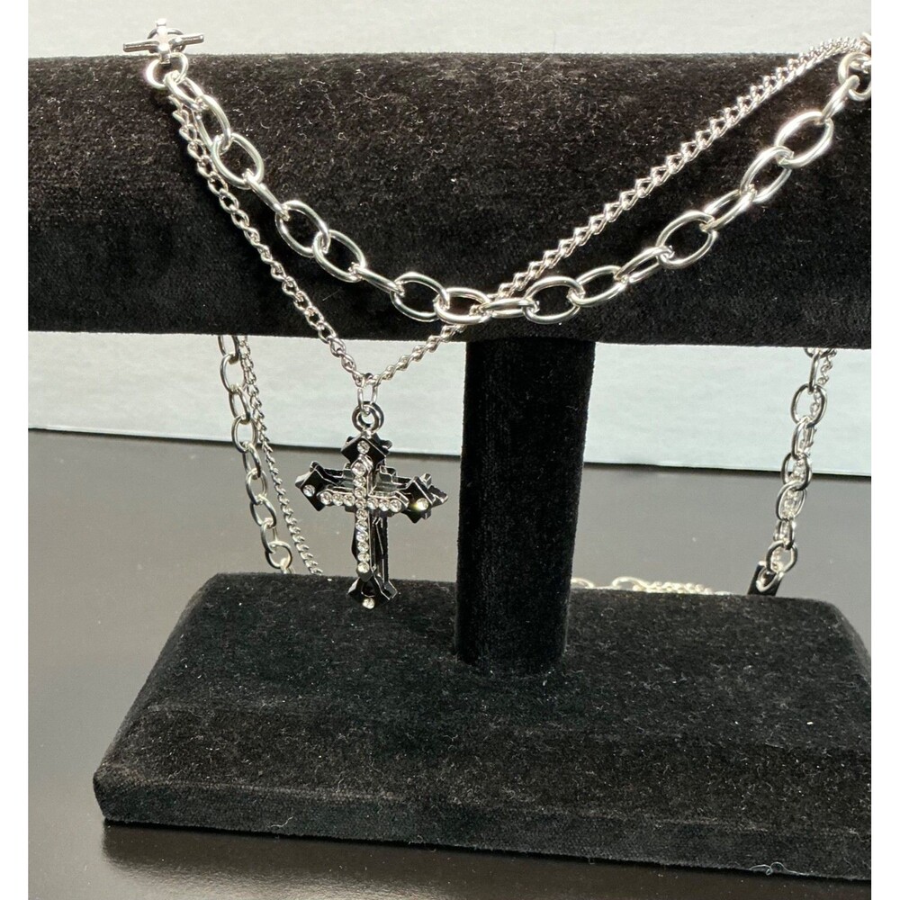 New 3D Christian Cross Men Necklace Stainless Steel Jewelry 22” Inches 5/5